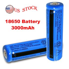 2Pcs Battery 3.7V Rechargerable Li-ion 3000mAh 18650 Batteries For Torch Flashlight Laser Headlamp (Option: 2pcs)